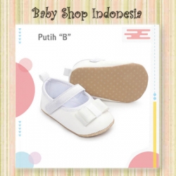 large S1003 Sepatu Bayi Putih Sepatu Prewalker Import Bayi Perempuan Putih Classic Bow Putih